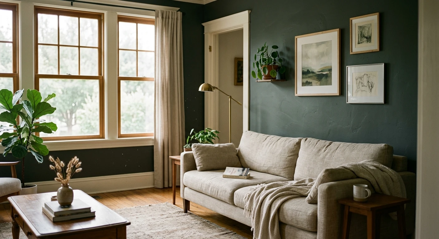 Benjamin Moore Kendall Charcoal HC-166 on an interior wall