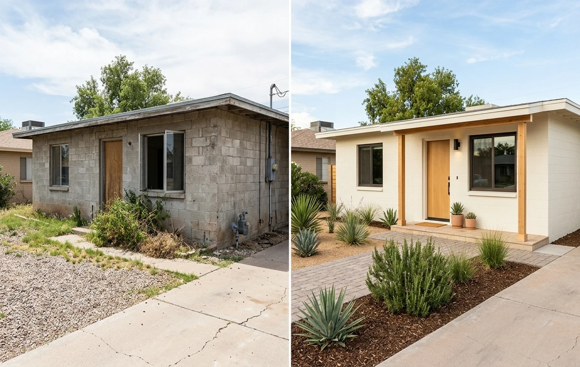 Cinder Block House Exterior Makeover Ideas