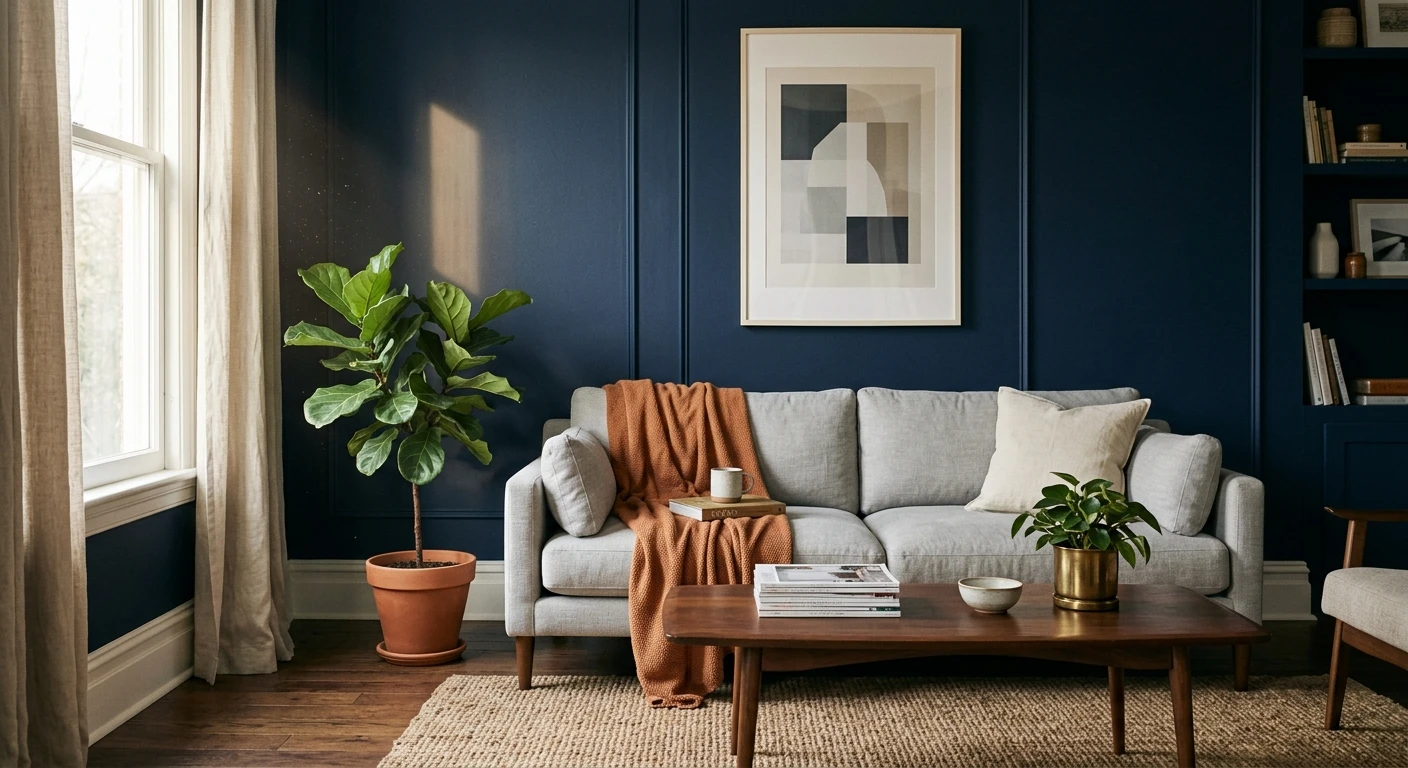 Behr Dark Navy PPU14-20 on an interior wall