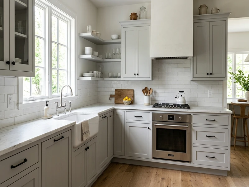 Benjamin Moore Stonington Gray HC-170 on kitchen cabinets