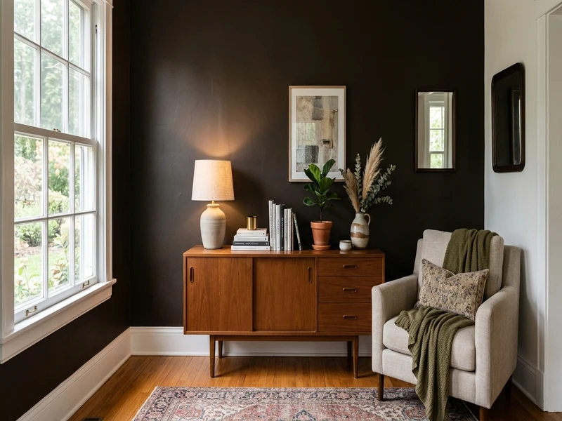 Sherwin-Williams Black Magic SW 6991 on an interior wall