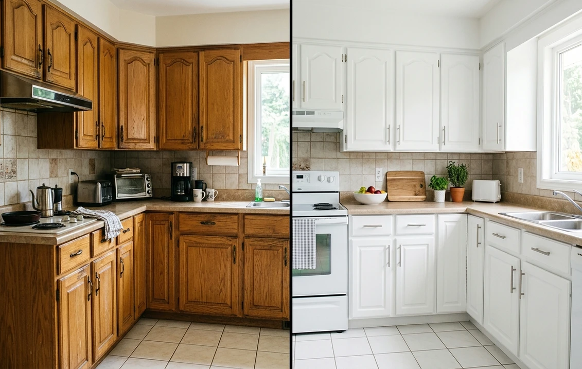 Kitchen Cabinets Before and After: Repaint Gallery