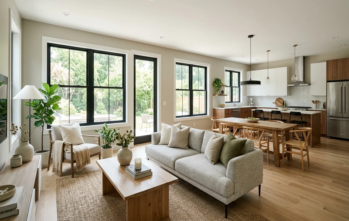 Open Concept Living Space Paint Colors 2026 (SW + BM)