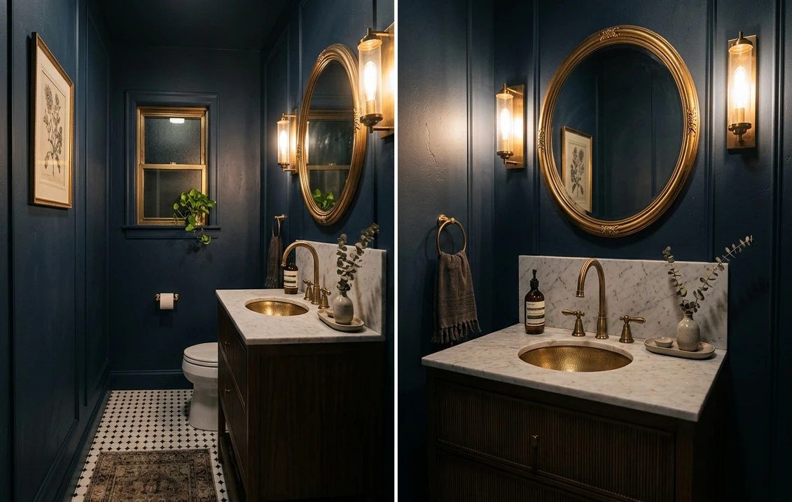 Top 12 Dramatic Powder Room Paint Colors 2026 (SW + BM)