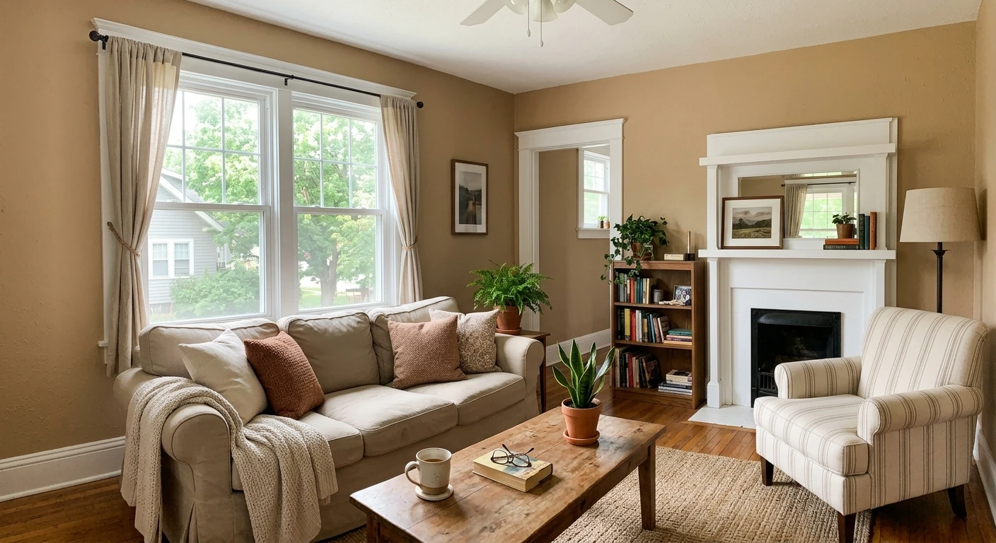 Sherwin-Williams Kilim Beige SW 6106 on an interior wall