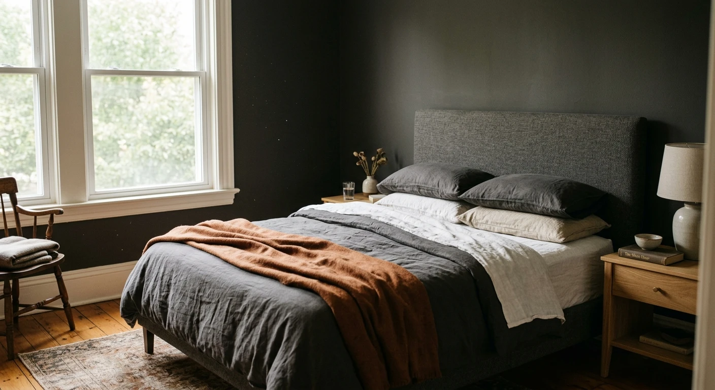 Sherwin-Williams Peppercorn SW 7674 on an interior accent wall