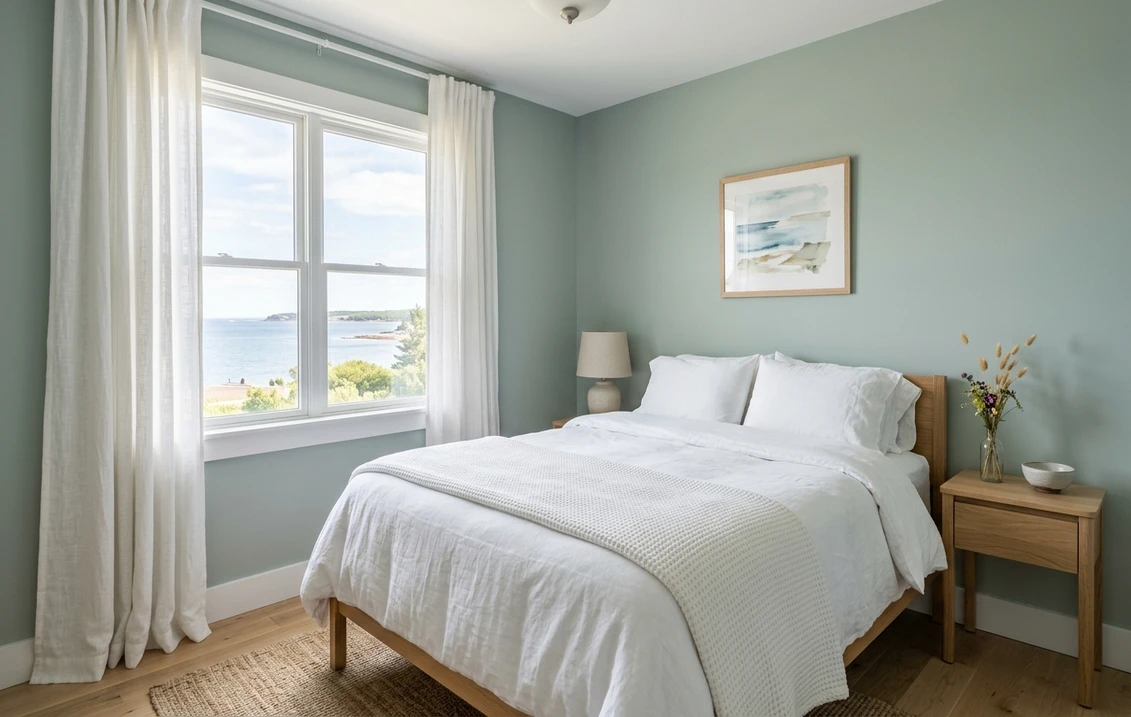 Sherwin-Williams Rainwashed SW 6211 on an interior wall
