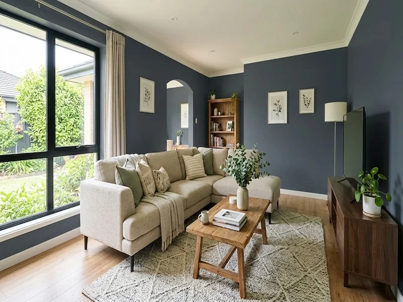 US home shown in Hale Navy Benjamin Moore HC-154