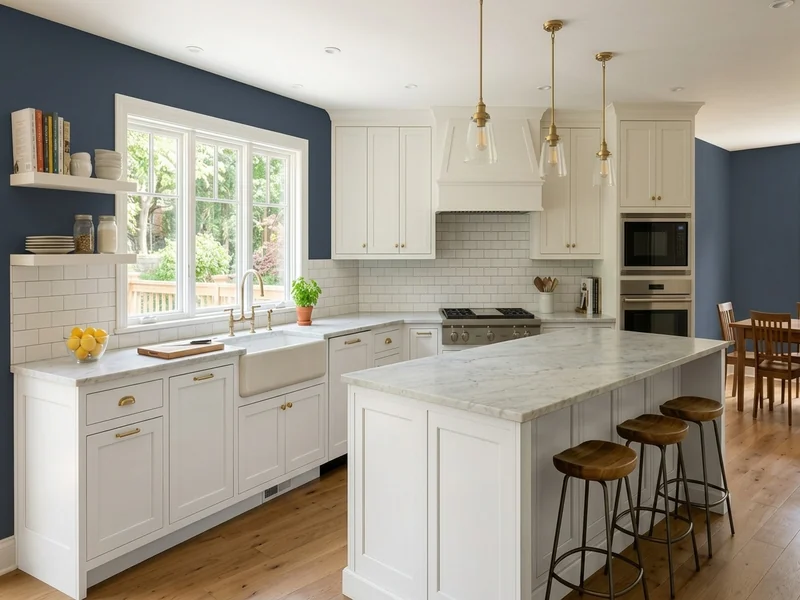 US home shown in Hale Navy Benjamin Moore HC-154