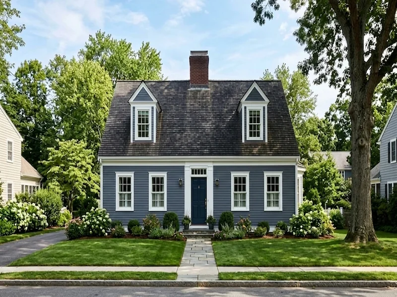 US home shown in Hale Navy Benjamin Moore HC-154