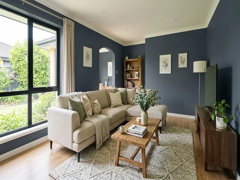 US home shown in Hale Navy Benjamin Moore HC-154