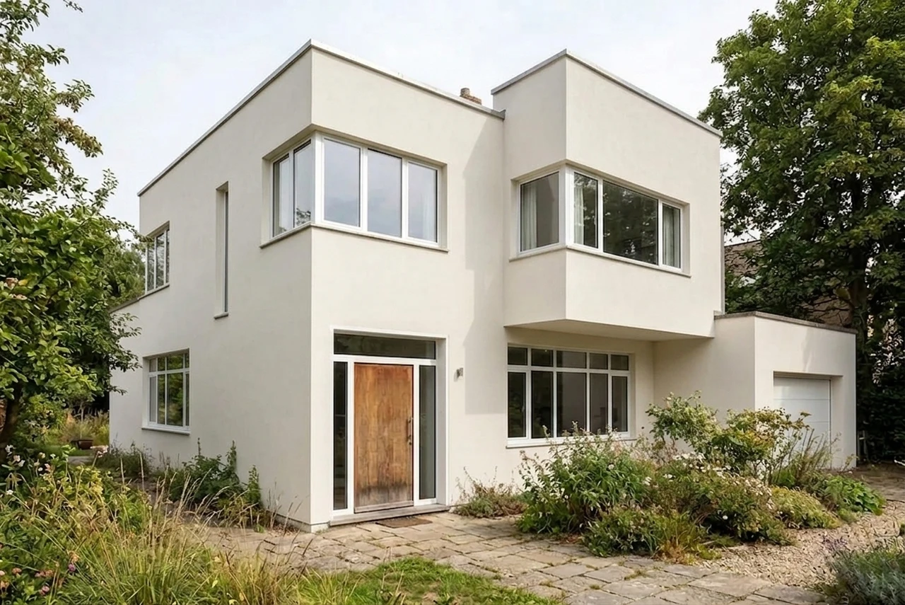 Façade en Blanc Pur après simulation couleur (IA)