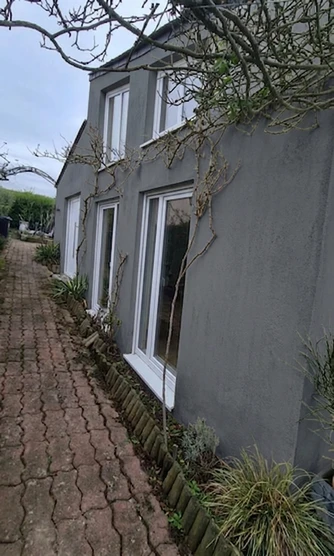 Façade en Gris Ardoise après simulation couleur (IA)
