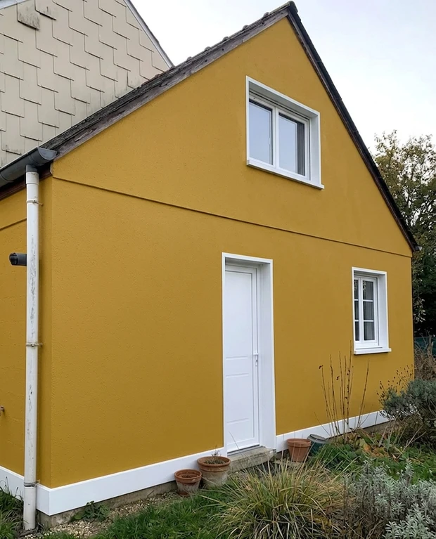 Façade en Miel après simulation couleur (IA)
