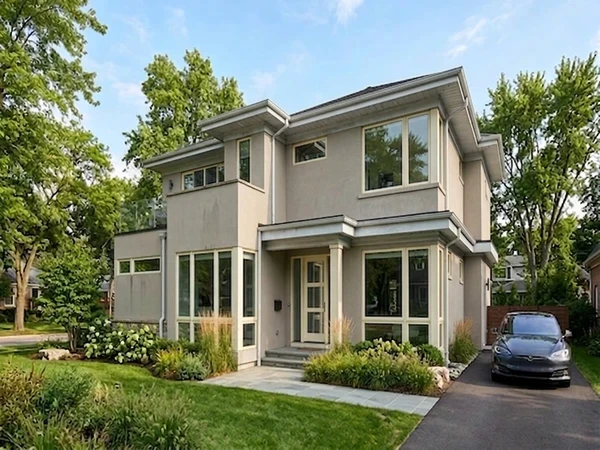 Contemporary stucco exterior, AI colour preview