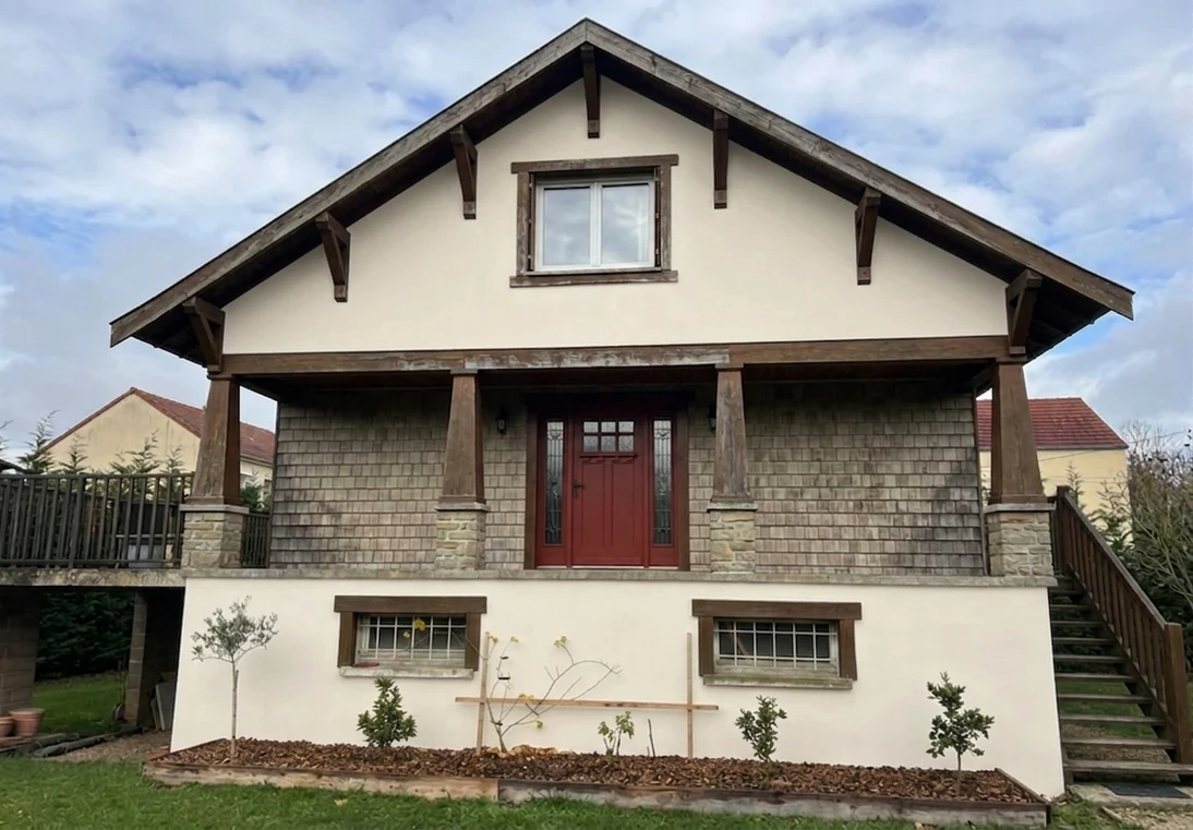 Warm White + Heritage Red - Craftsman Bungalow