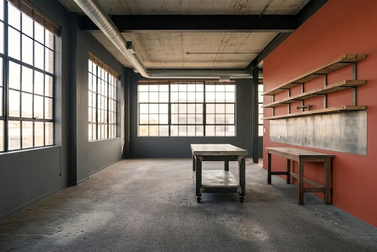 Anthracite + Brique Apparente - Industriel loft