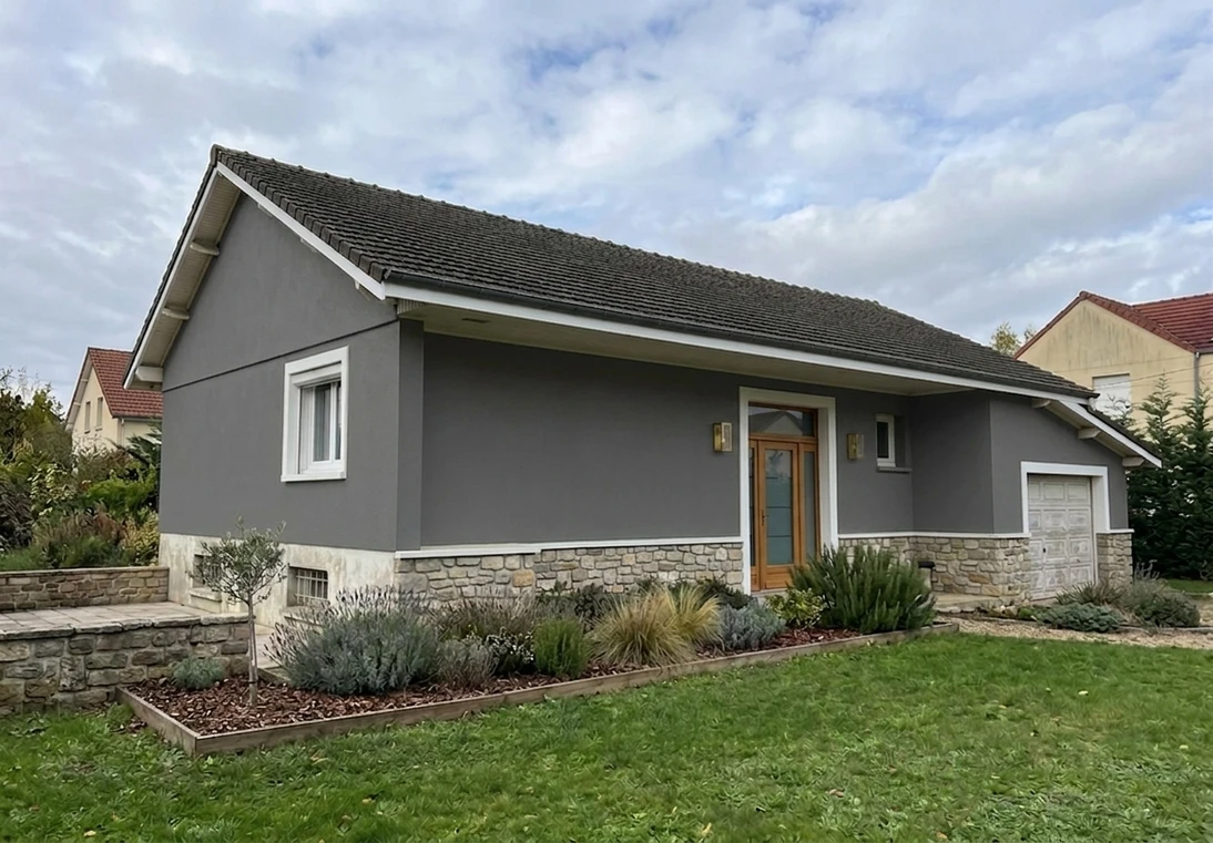 Gauntlet Gray + Pure White + Fieldstone - Modern Ranch