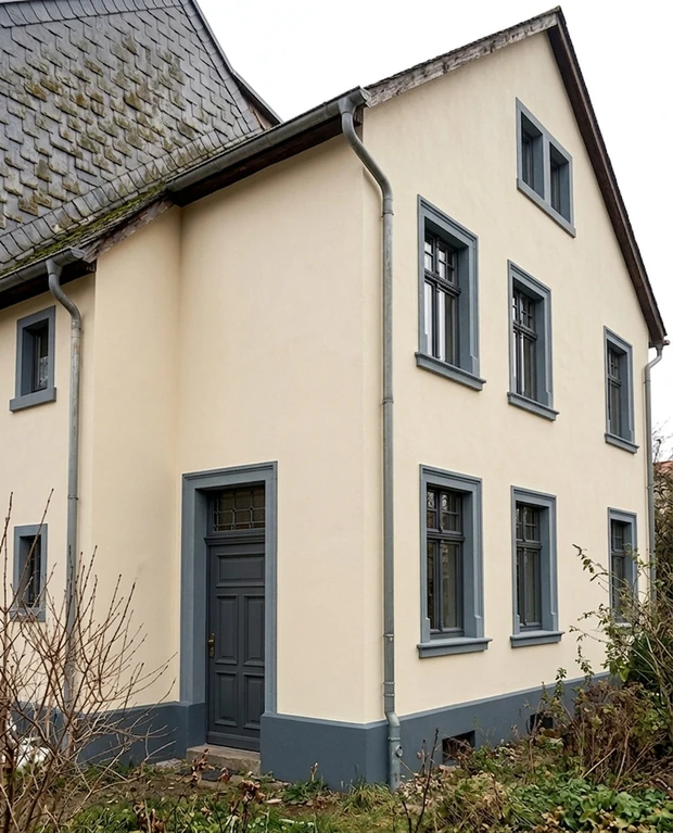 Fassade nach KI-Farbsimulation