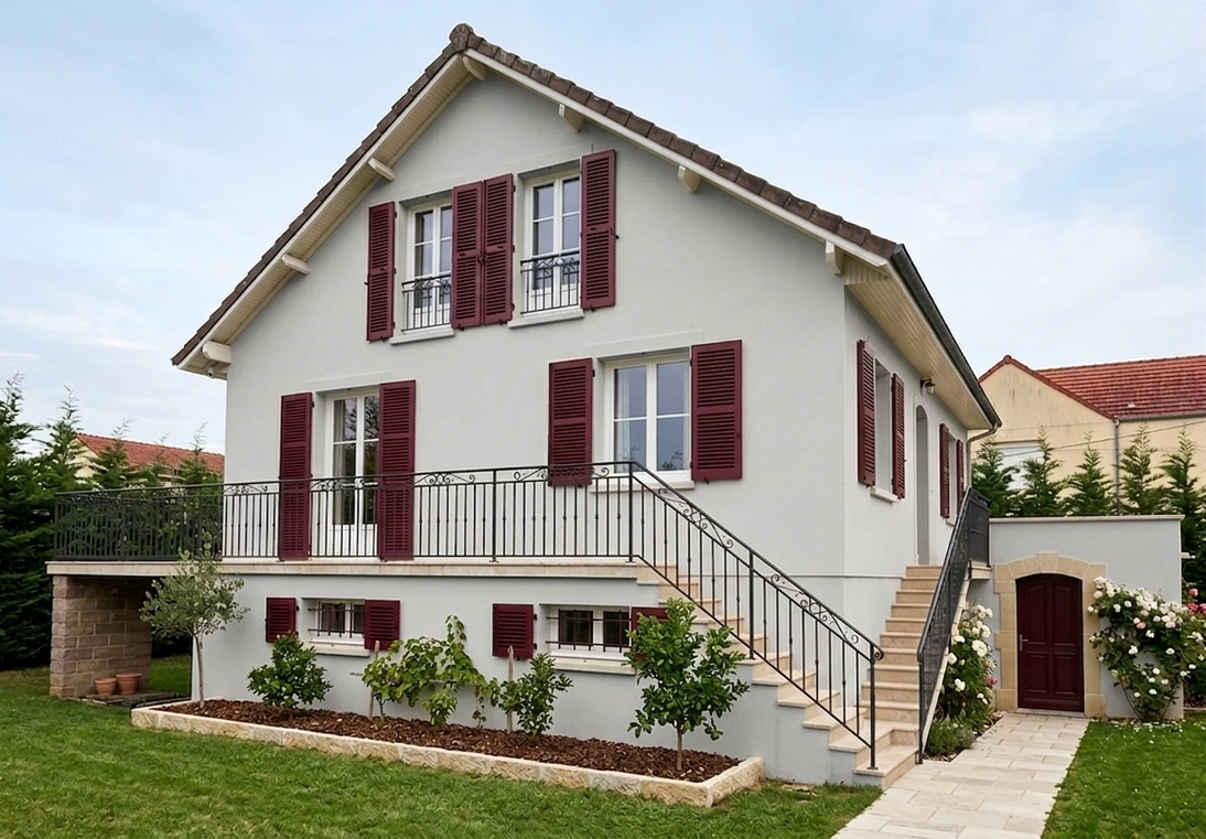Façade après simulation couleur (IA)
