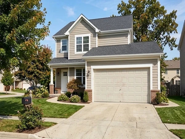 Garage door before AI color preview, neutral exterior