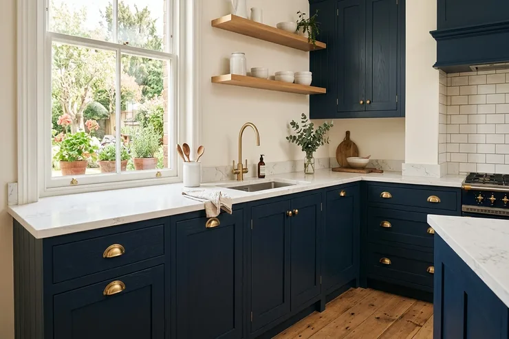 Naval Navy + Brushed Gold Hardware - Modern Classic