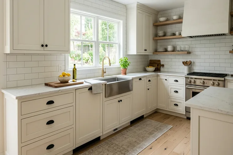 Alabaster White + Matte Black Hardware - Transitional