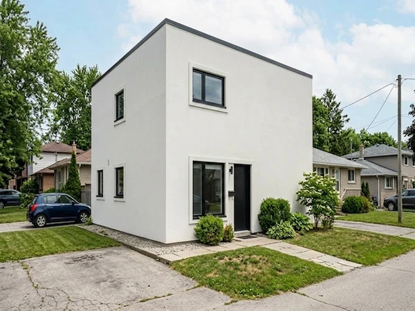 Modern minimalist facade, AI colour preview