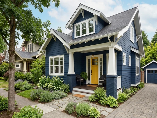 Front entry wall AI color preview with bold accent door