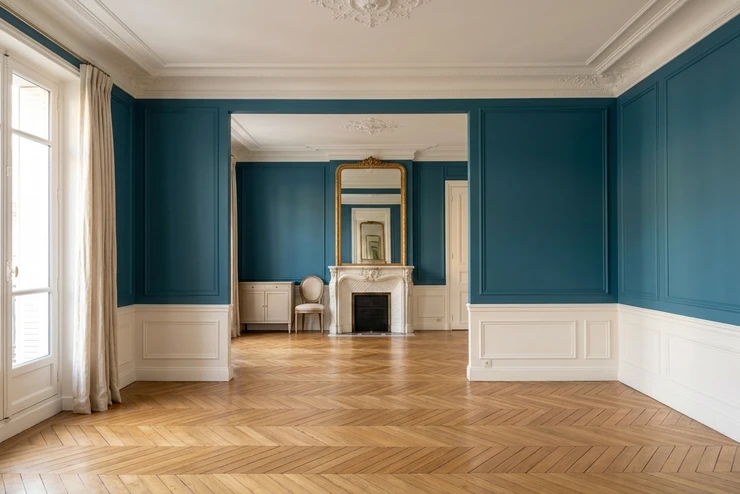 Bleu Paon + Crème Royale - Haussmannien Élégant