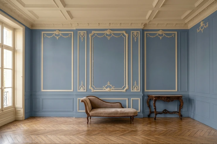 Bleu Gris + Beige Tourmenté - Classique