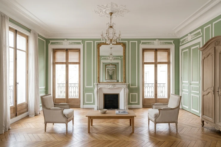 Vert Sauge + Blanc Cassé - Haussmannien