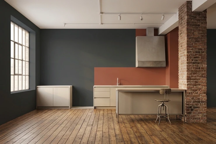 Charcoal + Exposed Brick - Industrial Brooklyn Loft