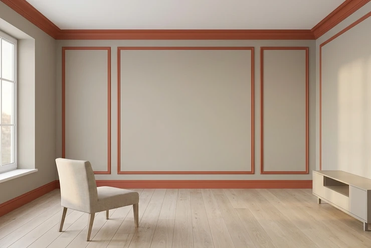 Warmgrau + Terracotta Brennend - Modernes Wohnzimmer